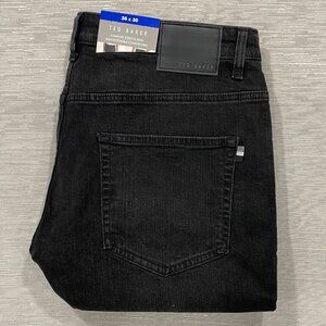 Ted Baker Jeans Mens 36 x 30 Straight Leg Regular Fit Black Denim Pants